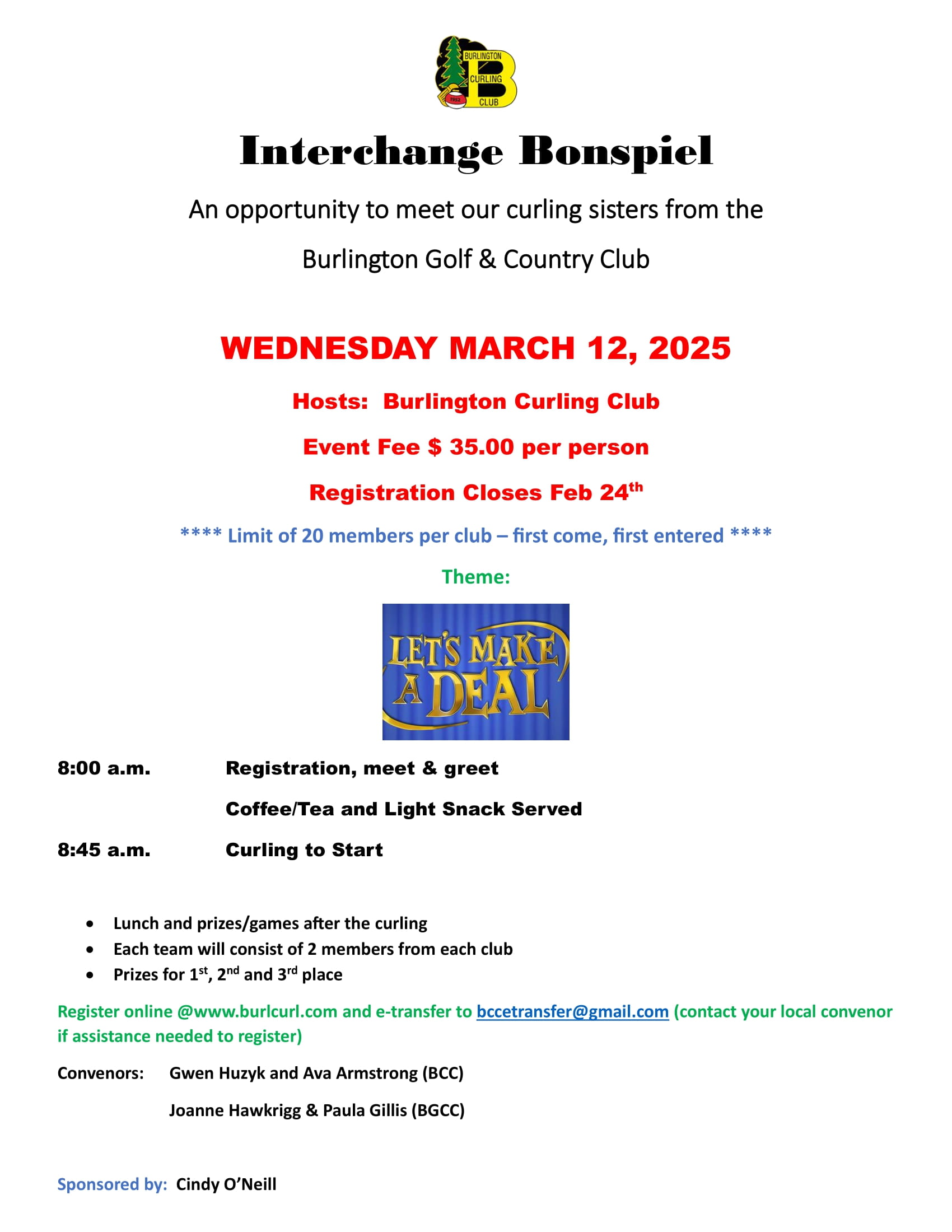 2025 Womens Interchange Bonspiel Poster